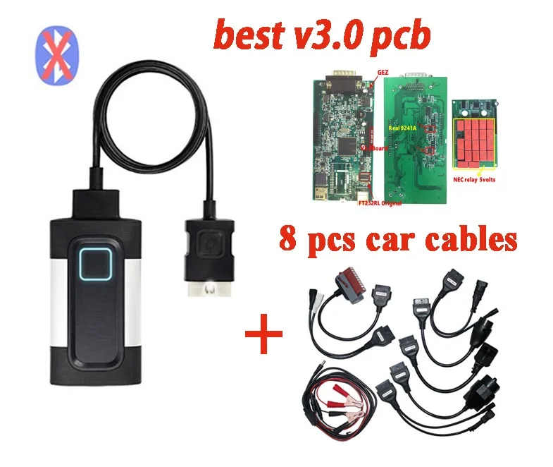 Лучшее качество VD DS150E CDP. R0 с keygen VD TCS CDP Pro Plus Bluetooth для delphis autocome obd2 сканер диагностический - Цвет: cable 3.0 noBT autoc