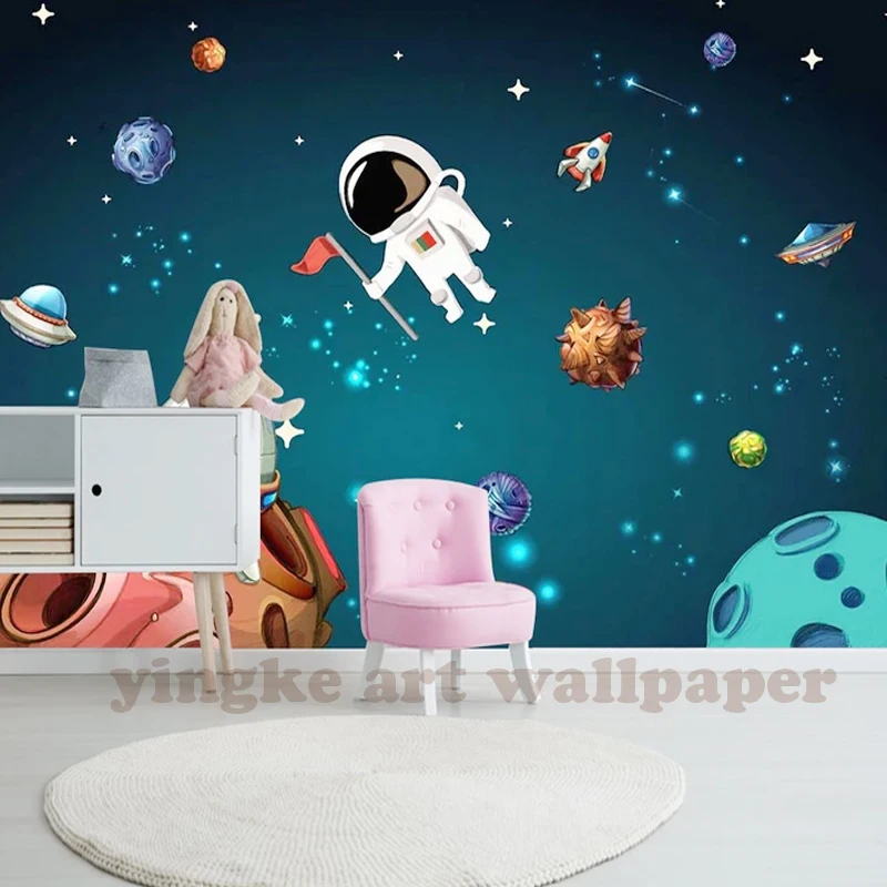 Пользовательские 3d детские обои ручная роспись Космос для детской комнаты фон