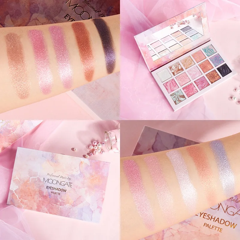 

15 Colors Marble Glitter Eyeshadow Palette Waterproof Easy To Color Professional Make Up Eye shadow Makeup Palette