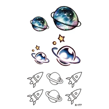 

Wyuen Planet Rocket Temporary Tattoo Stickers Body Art Ecology Fake Waterproof Hand Tattoo 2017 New Designs E-026 for Men Women