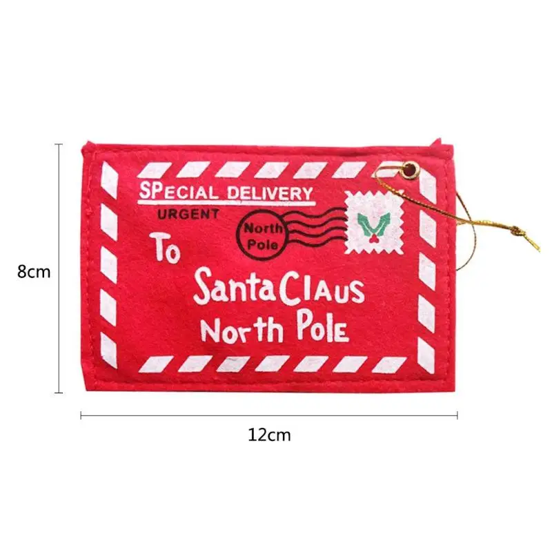 To Santa Claus North Pole Christmas Envelope Pendant Tree Accessories Christmas Small Gift Candy Bags Home Party Xmas Decor