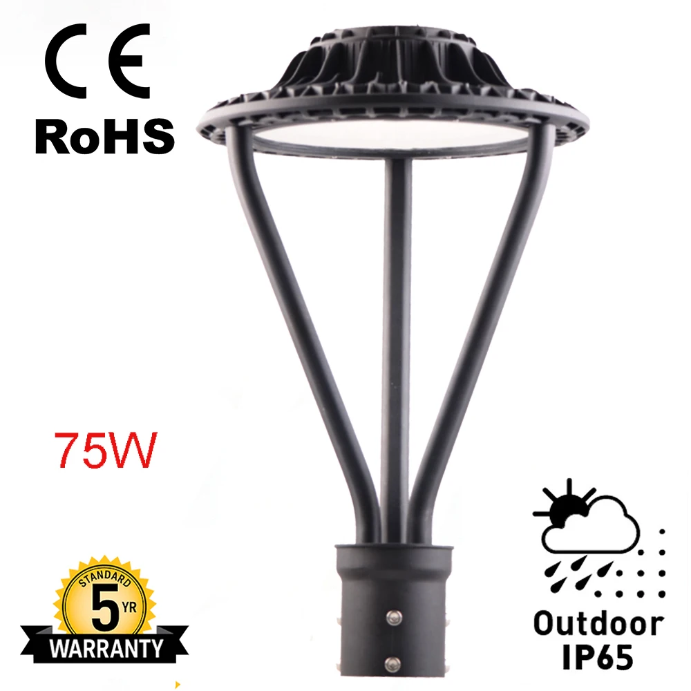 

replacement waterproof led wall light 75W parking area light post top street light CE ETL DLC