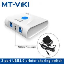 MT-VIKI 2 port USB3.0 HUB sharing switcher Free shipping high speed 2 in 1 out usb3.0 printer sharing switch MT-SW321 2 port printer manual sharing switch blue