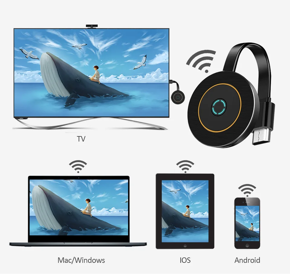 4K Miracreen tv Stick 2 4 + 5 8 ГГц видео WiFi дисплей HD экран зеркальное отображение ТВ
