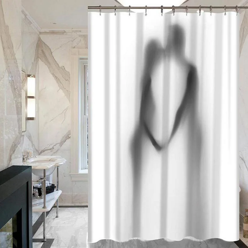 Сексуальная белая полиэфирная занавеска для душа s креативная Женская Экологичная Водонепроницаемая занавеска для душа ванная комната продукт с 12 крючками