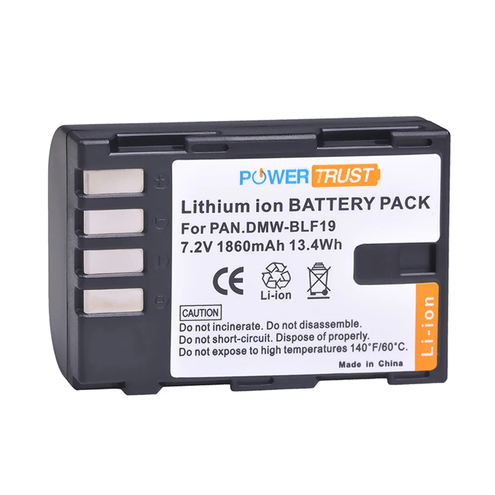 Powertrust 1X1860 Mah Dmw-Blf19 Dmw-Blf19E Blf19 Blf19E Dmw-Blf19Pp Batteria Per Panasonic Lumix Dmc-Gh3 Gh4 Gh5 Dmc-Gh3 Gh4 Gh5