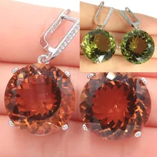 Fantastic Round Shape 16.1g Changing Color Spinel CZ Ladies Wedding 925 Silver Earrings 35x20mm Fantastic Round Shape 16.1g Changing Color Spinel CZ Ladies Wedding 925 Silver Earrings 35x20mm