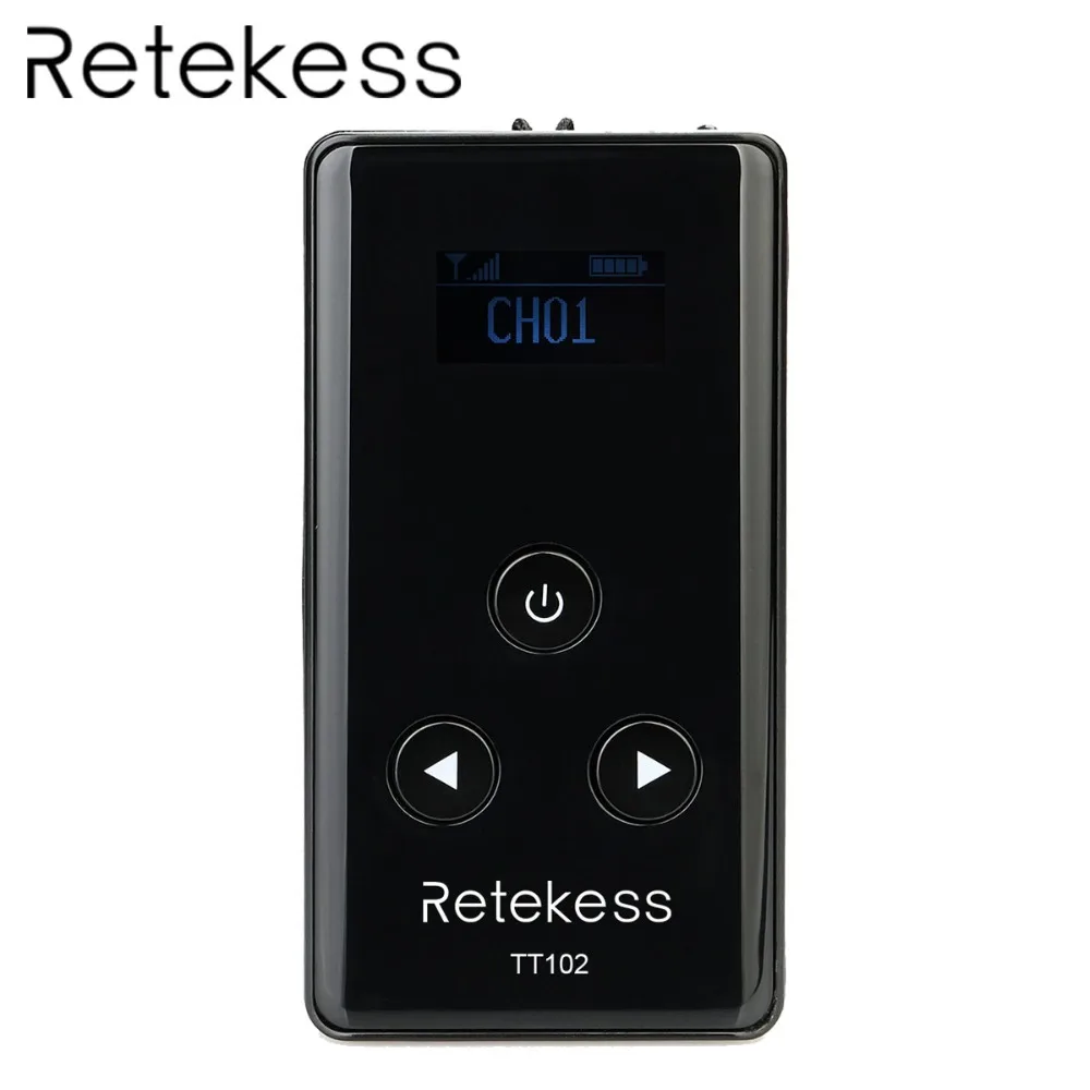 

RETEKESS TT102 Wireless Audio Receiver 99 Channel 195-230MHz for Tour Guide System meeting teaching Simultaneous interpreting
