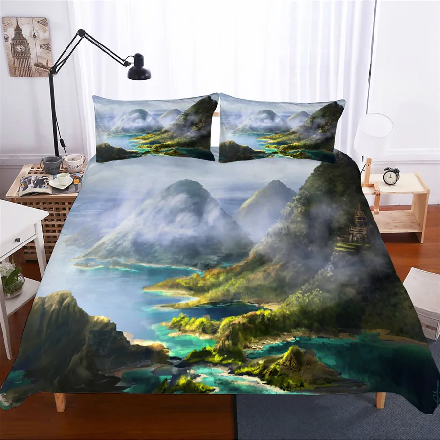 HELENGILI 3D Постельное белье Forest Dreamland принт постельное белье Bedcloth с наволочкой кровать набор домашнего текстиля# MJSL-105