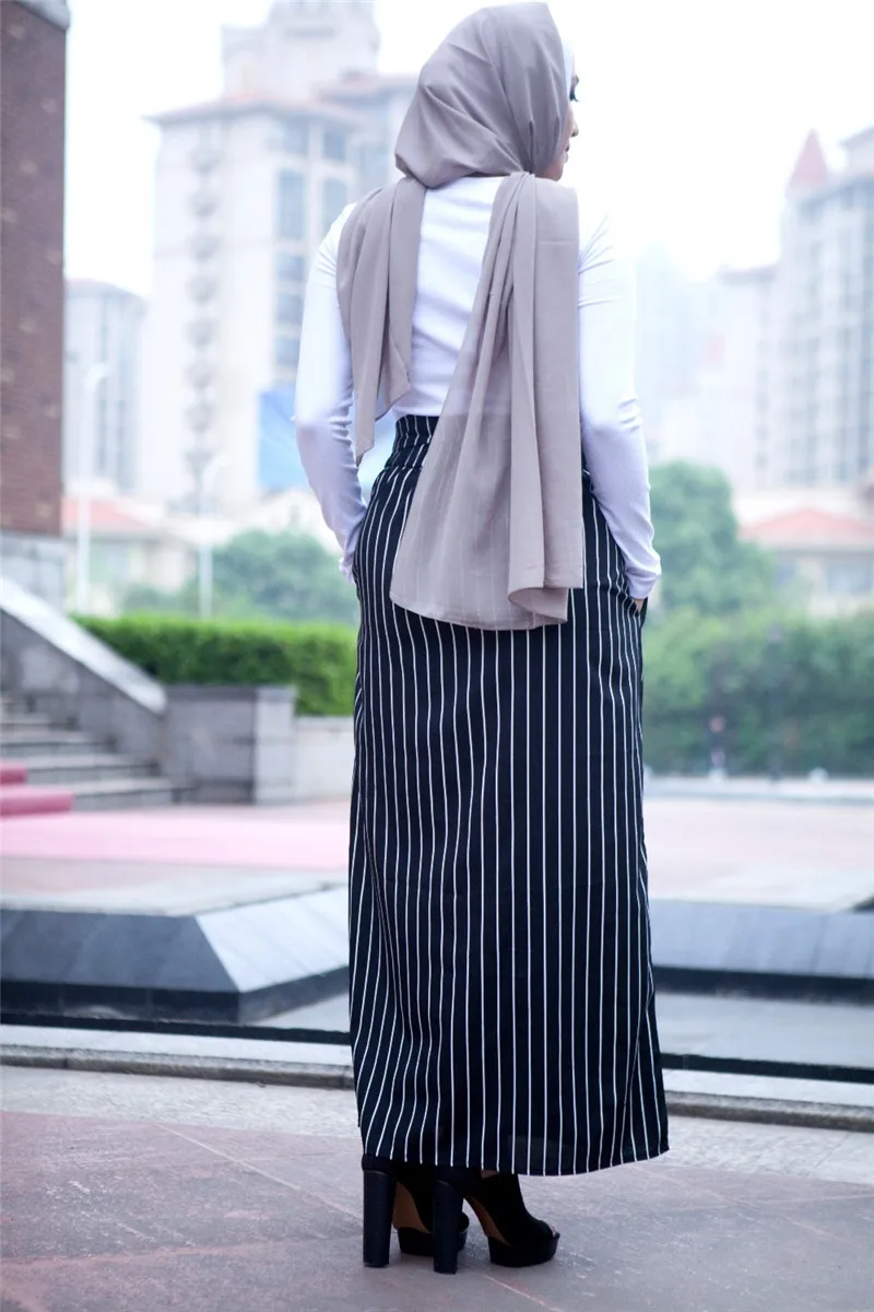 5-Fashion-Women-s-Striped-Skirt-Muslim-Bottoms-Long-Skirts-Tutu-Skirt-Elegant-Floor-Ramadan-Party-Worship