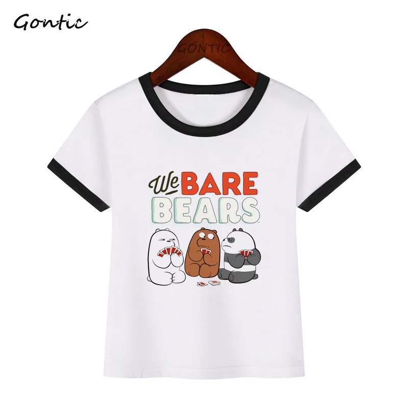 

2019 New Cartoon We Bare Bears Funny Children T-Shirts Summer Tops Short Sleeve Boys/Girls Clothing Cut Casual Baby Kids Tees