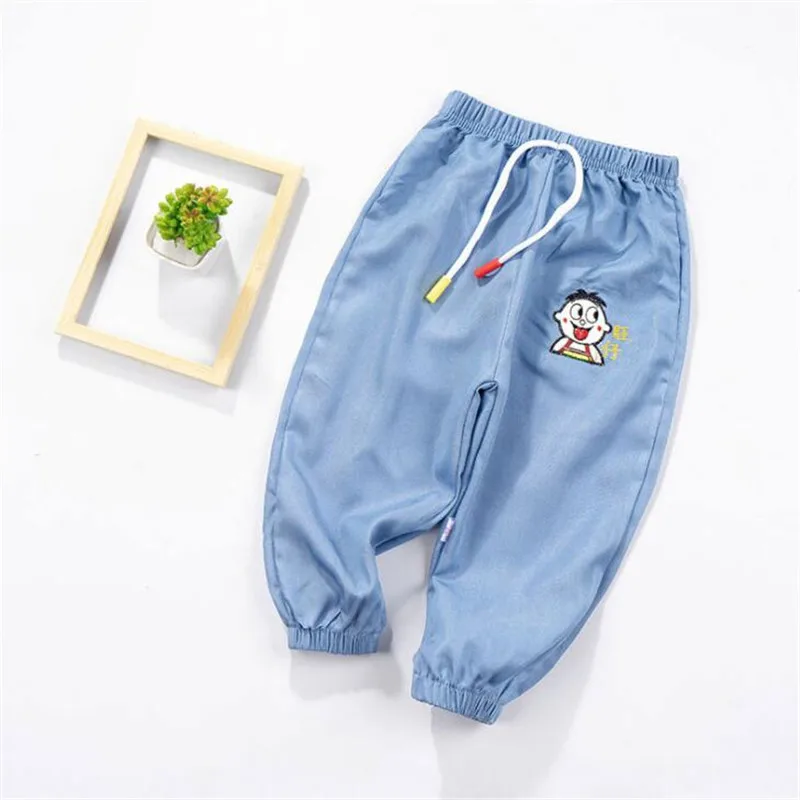 summer children pants boys cotton casual cartoon trousers children ice silk pants kids boys pants clothes 3.4.5.6.7.8Y boys