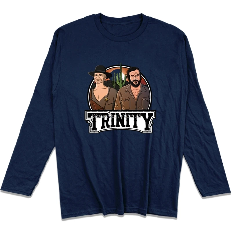 

Bud Spencer Trinity T Shirt Men's Long Sleeve T-shirts Fashion Camiseta Masculina Big Size Cotton O-neck Shirts Tees Tops