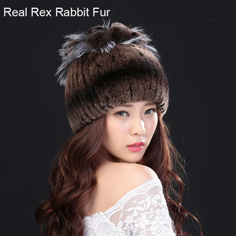 HSPL, зимние шапки для женщин, натуральный мех кролика Рекс, зимние шапки для леди, модная меховая шапка, теплые шапки, женский головной Убор