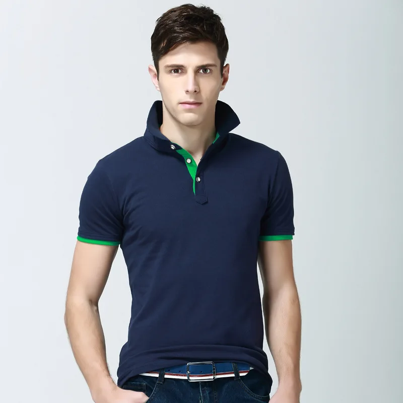 TJWLKJ Mens Clothing Mens Polo Shirt Brands Cotton Slim Smart Casual