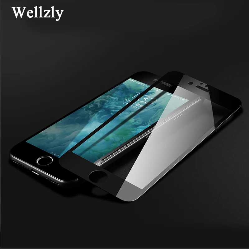Wellzly 4 шт Упаковка 4D красный для iphone 7 Закаленное стекло пленка 8 протектор экрана x