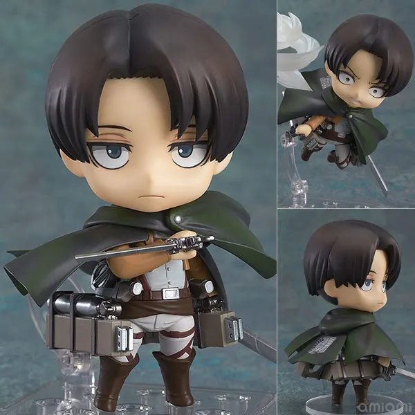 

2 Styles 10cm Nendoroid Q Version Attack on Titan Legion Levi Rivaille Eren Jaeger PVC Figure Toy with Box Free Shipping