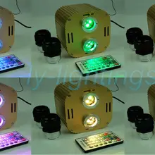Оптоволоконный светильник источник 32w RGBW led светильник двигателя RF пульт дистанционного управления для волоконно-оптический мерцание звезд потолочный светильник украшения 2xoutput