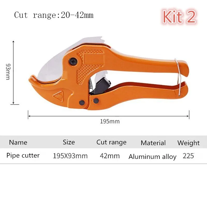 Prostormer 20/32/42 мм труборез трубы Алюминий сплав Ножницы Резак для труб PPR ПВХ трубка для резки, ручной инструмент - Цвет: Kit 2