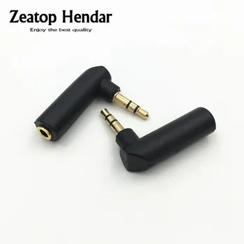 

100Pcs Copper 3.5mm 3 / 4 Pole Male Right Angle to 3.5mm 3 / 4 Pole Female Audio Stereo Plug L Shape Jack Adapter Connector