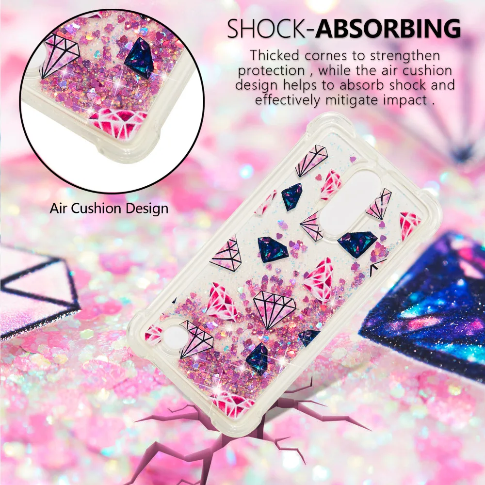 Case For LG K4 2017 LV1 M160 Liquid Glitter Silicone Soft TPU Dynamic Quicksand Star Lovely Unicorn Owl Eiffel Tower Cover |