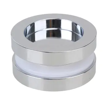 

Exquisite Flat Round Zinc Alloy Shower Bath Door Handle Glass Door Silver Knob Double Side
