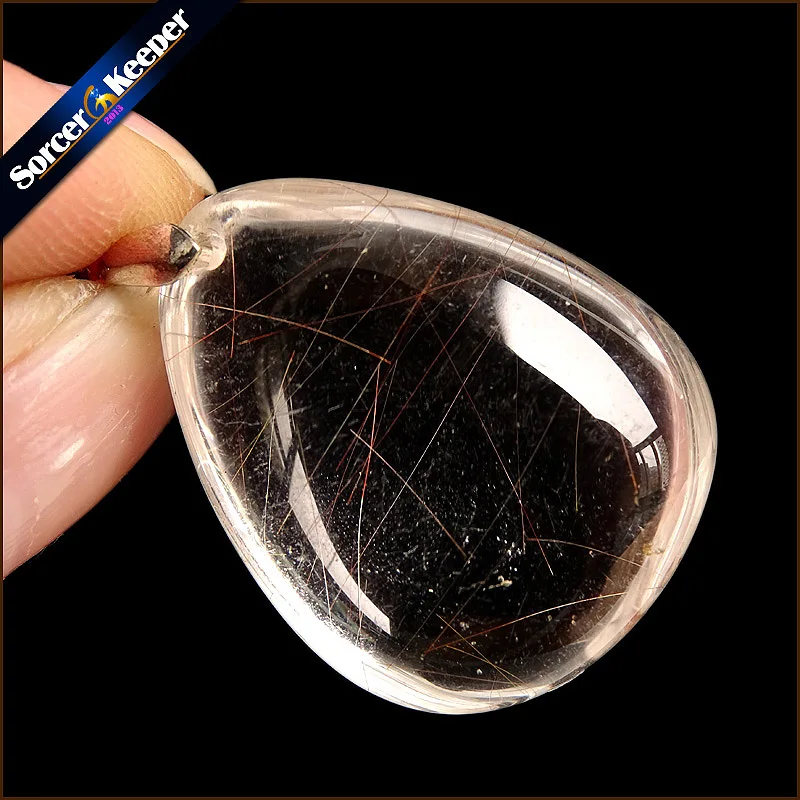 Natural Stones Rutilated Quartz Pendant Hair Crystal Free Necklace Mineral Specimen Garden Jewelry Energy OS594 | Украшения и