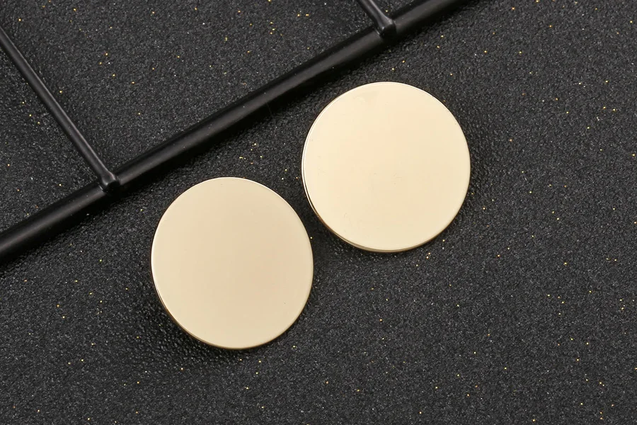 Golden earrings Round Shaped Golden Earrings Simple Metal Vintage Women Fashion Jewelry Girls