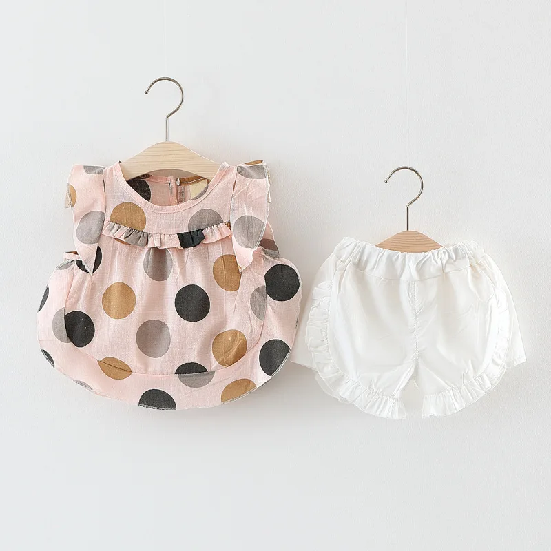 Infant Clothes Toddler Children Summer Baby Girls Clothing Sets Dots