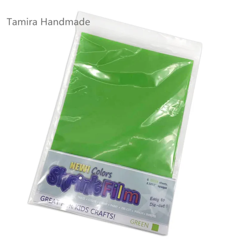 6 шт. термоусадочная пленка динка пластик простыни зеленый рисунок бумага развитие образования игрушка A4 размеры DIY Pandent отлично подходит