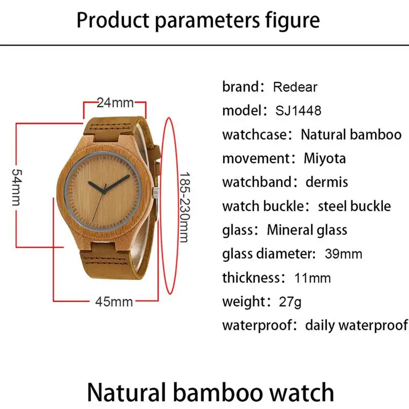 Высококачественные модные роскошные бамбуковые деревянные часы кварцевые кожаные часы-браслет пара часов