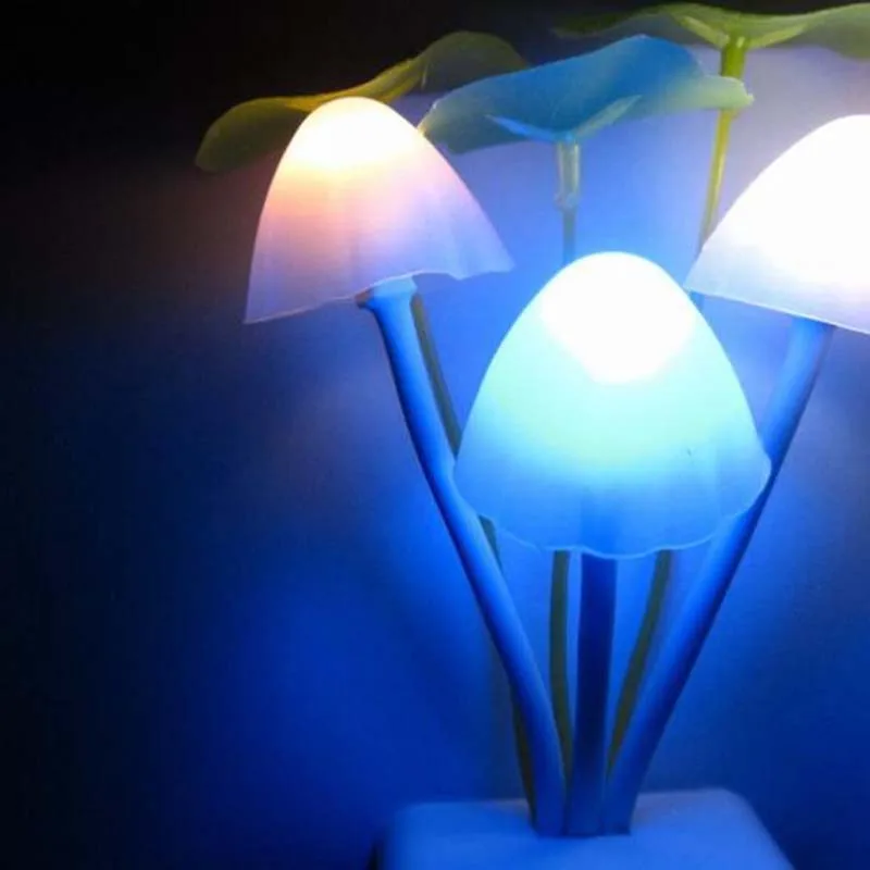 Творческий светодио дный настенный светильник гриб ночник энергосбережения Красочные Цвет светло ребенок для ЕС и США вилкой AC 110 В-220 В