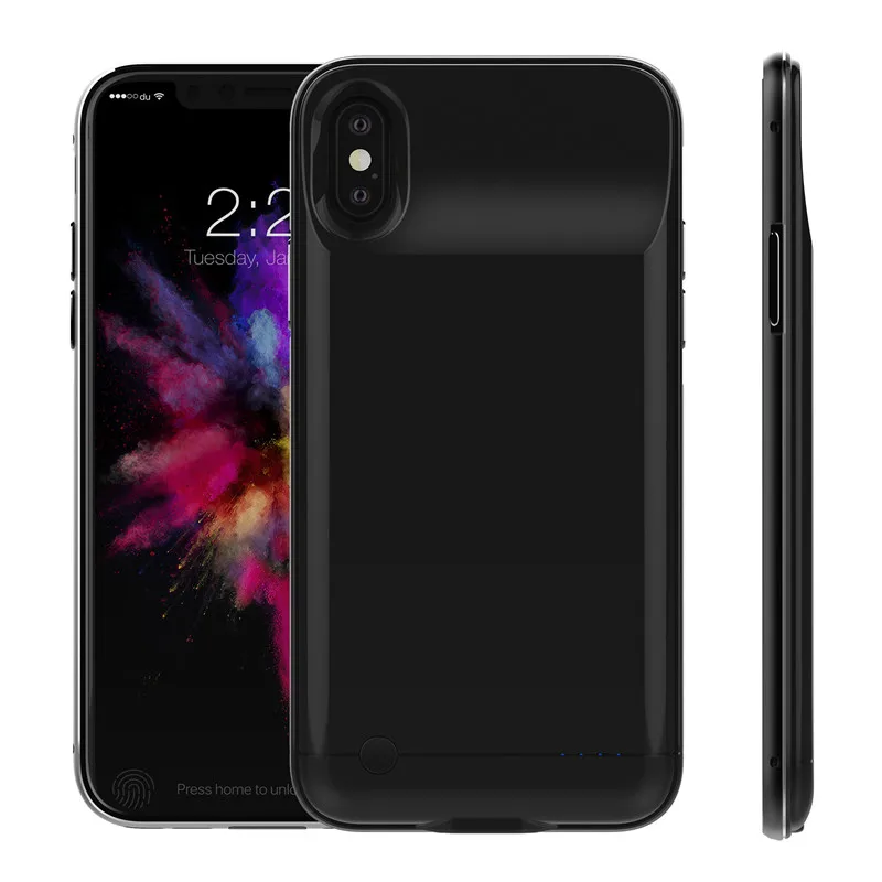Тонкий алюминиевый корпус зарядного устройства для iPhone X XS внешний аккумулятор