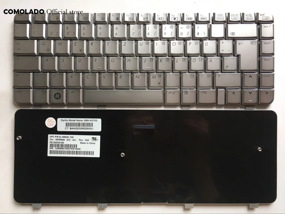 GR немецкая клавиатура для HP Pavilion dv4 1000 1300 1400 Серебряная Раскладка|Клавиатуры