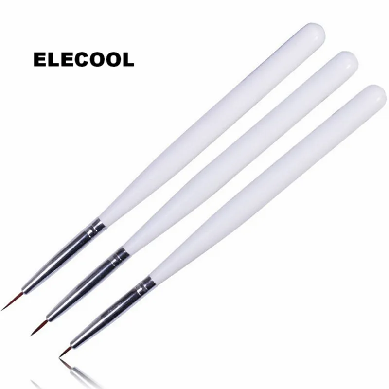 ELECOOL 3 шт. сделай сам Раскрашивание ногтей полоски подводка ручки кисти лак для
