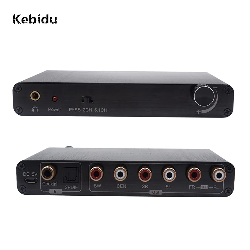 Kebidu 5.1CH цифровой аудио преобразователь декодер AY77 SPDIF коаксиальный к RCA DTS AC3