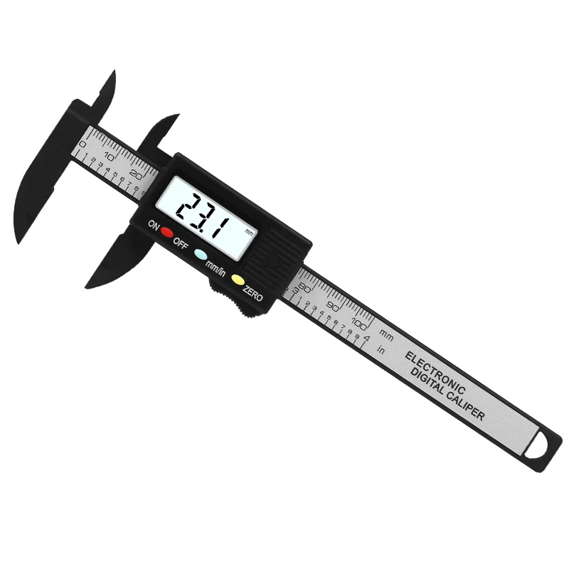0-100mm TTAKA7 100 мм 150 мм 6 дюймов ЖК цифровой Электронный штангенциркуль из углеродного волокна Калибр микрометр измерительный инструмент - Цвет: 0-100mm