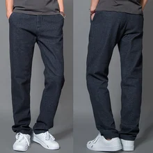 Новое поступление, осенне-зимние повседневные свободные мужские длинные штаны, модные эластичные супер большие брюки, размер 28-46