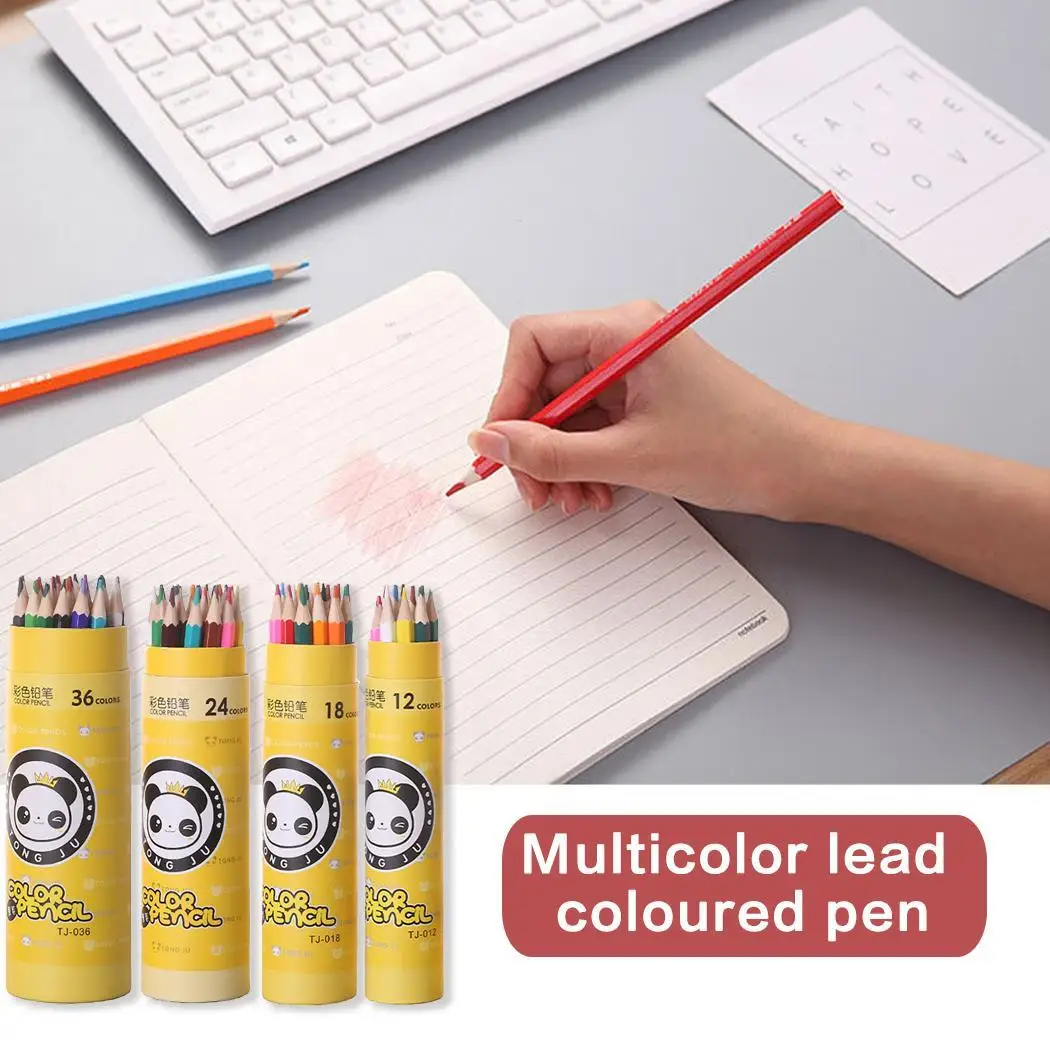 

12Pcs Cartoon Colored Pencil Set Painting As Picture Drawing Casual Pencil Pencils Stationery