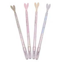 48 шт., декоративный гель-ручка с кроличьими ушами, милая ручка с кроличьими ушами, необычный подарок, ручка 0,38 мм, черная заправляемая ручка для студентов, канцелярские принадлежности