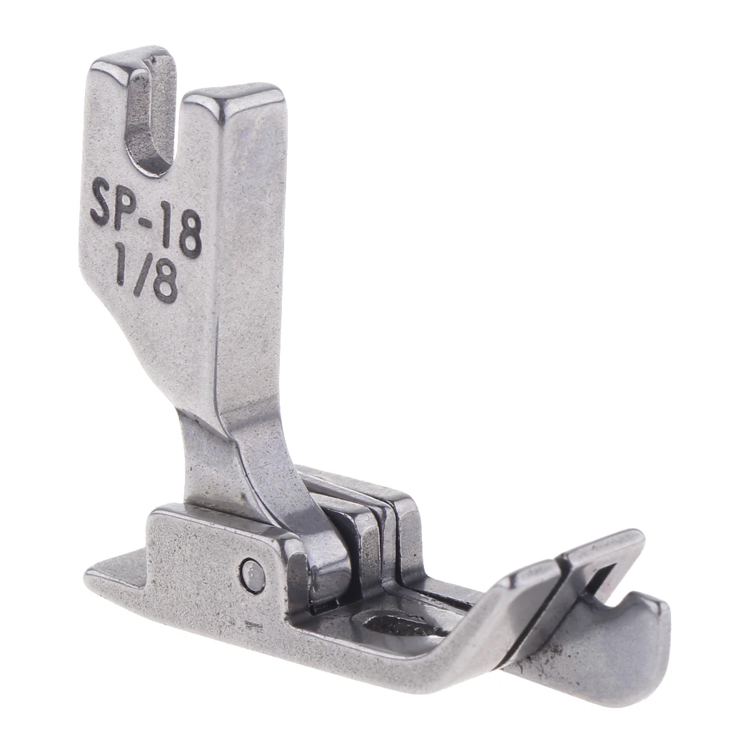 Silver Steel Industrial Sewing Machine Feet Hinged Presser Foot Sp-18 with Right Guide  Size 1/32 1/16 1/8 5/32 3/16 1/4