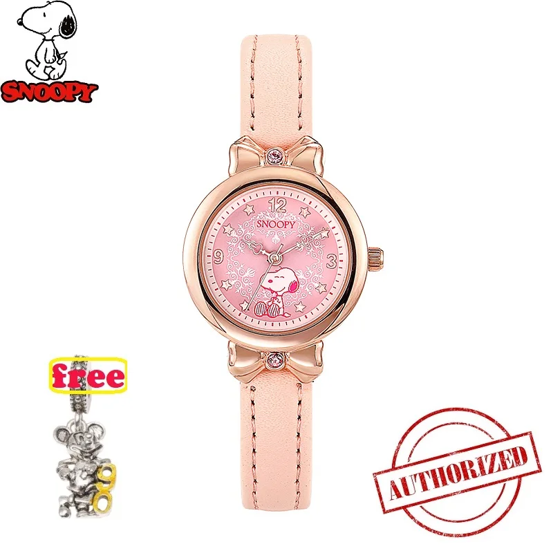 Топ бренд SNOOPY Новинка relojes мультфильм детские часы модные детские милые кварцевые часы из искусственной кожи для девочек relogio feminino SNW748