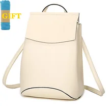 Frauen Aus Echtem Leder Frau Tasche Kuh Leder Echtem Leder Rucksäcke Solide Mädchen Schüler Schultasche Frauen Casual Style WH8175