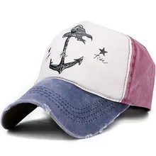 2017 весна осень пары шляпа для мужчины и женщины чистого хлопка бейсболки сделать Старый пиратский корабль якорь бренда шляпы 7 цветов 8102