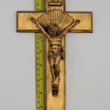 Католическая Смола Иисуса Христа на INRI Крест стены распятие дома Часовня украшения 10,5 дюймов золото античный отделка SY-1103G