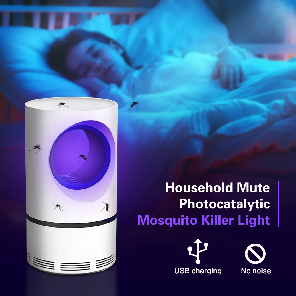 Lp-023 фотокаталитический светильник от комаров бытовой бесшумный 5 Вт энергосберегающий без шума зарядка через usb нетоксичный безопасный для детей