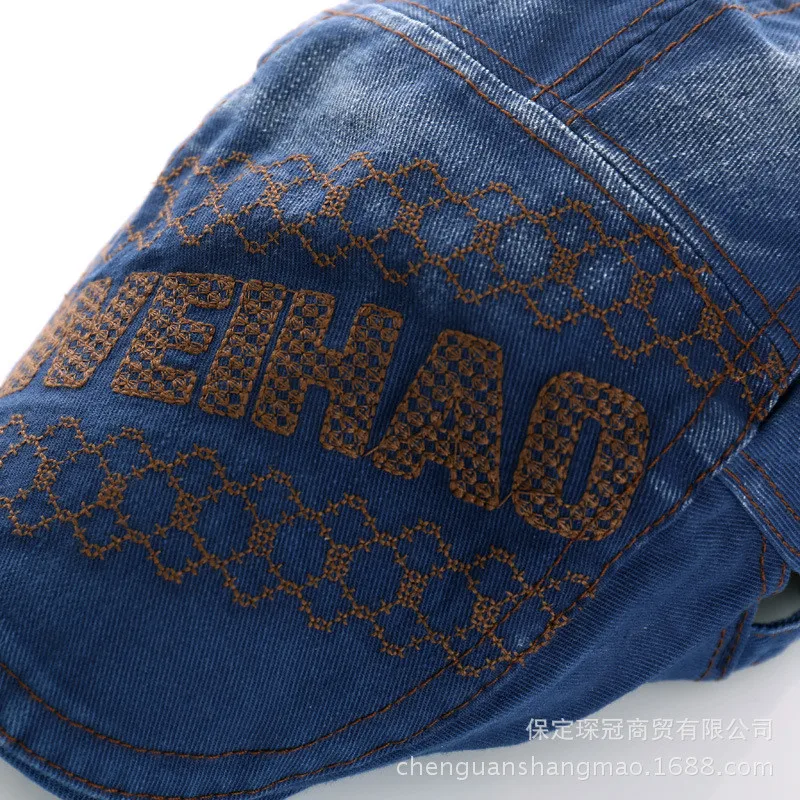 Ретро береты для мужчин джинсовые шапки козырьки Форменная фуражка Gorras кепки s регулируемые ремни плоская кепка газетчика весна лето Солнцезащитная шляпа