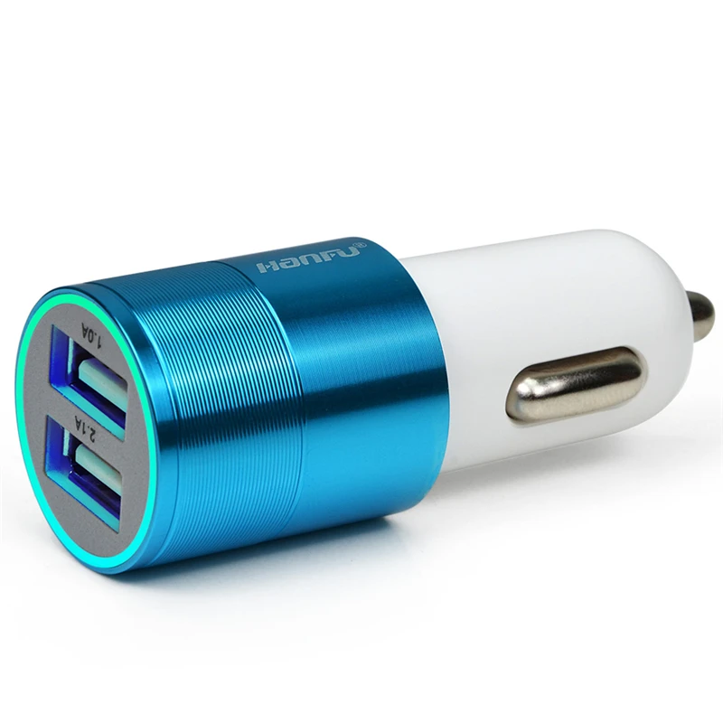 High quality Car Charger Metal Casing Dual USB Ports Fast Charging