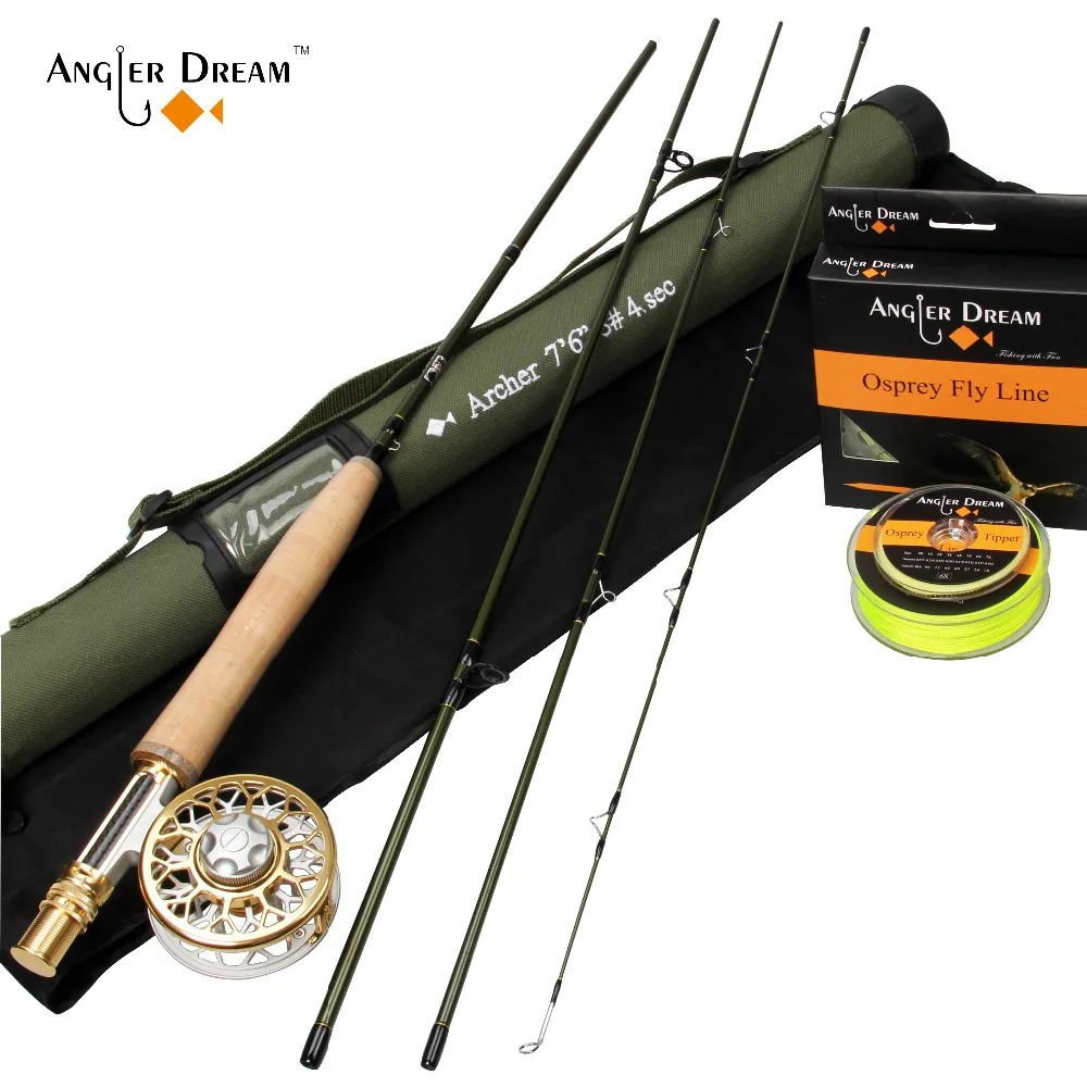 Fly Rod Combo 7'6'' 3WT Fly Fishing Rod 3/4WT CNC Machined Aluminum