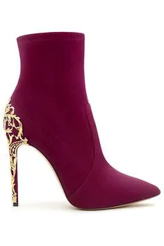 wine and gold heels
